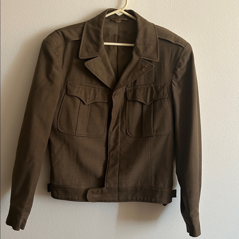 1945 Vintage Be a Part of History Men's Army Military "Ike" Field Wool Jacket -